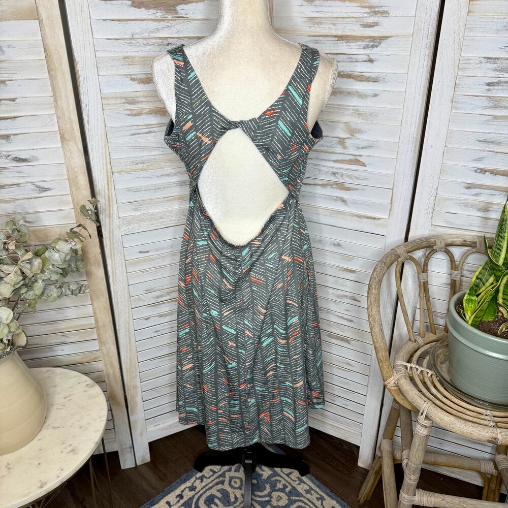 PRANA Women's XL Skypath Tank Dress Back Cut Out Knee Length Outdoor Grey - Picture 14 of 16